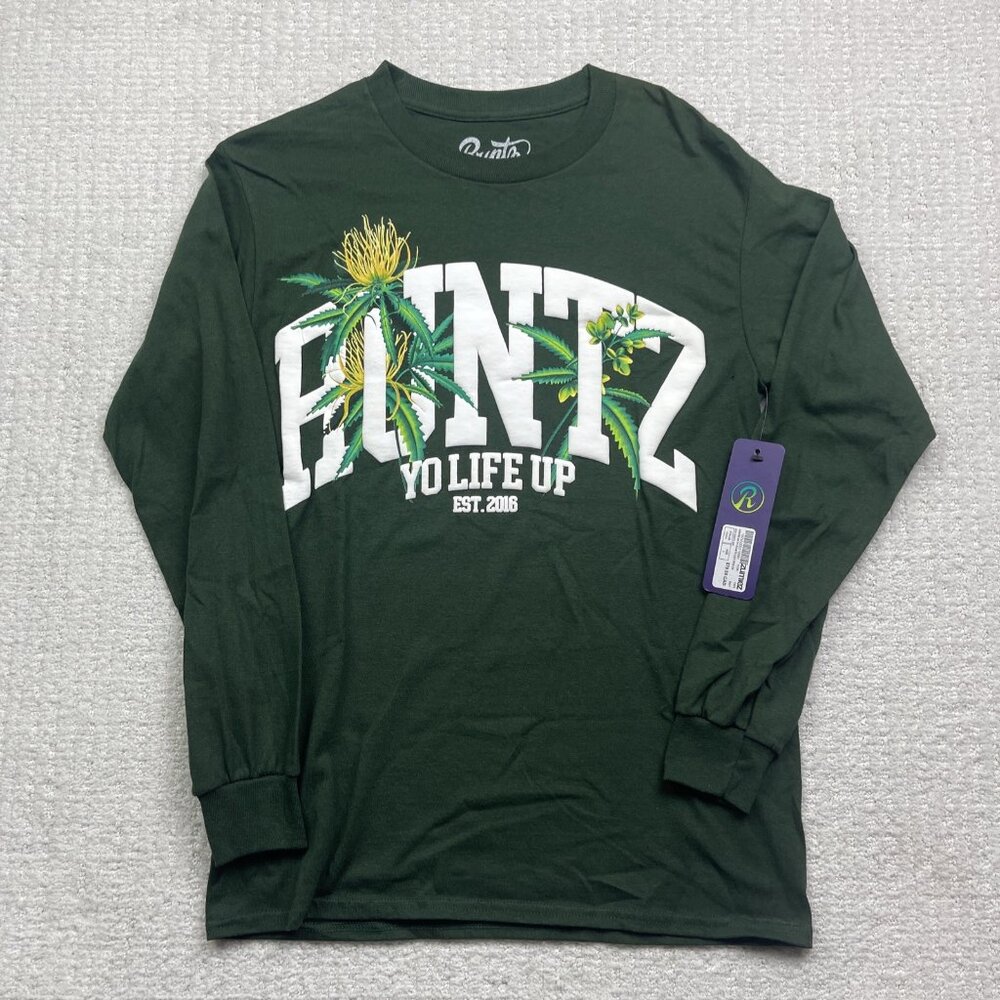 NEW* Runtz Forest Green  Puff Print Shirt Runtz Skate Y2K Smoke Apparel Men Sz S